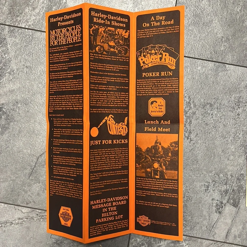 HARLEY DAVIDSON 1982 1983 1984 Bike Week Activities Guide’s excellent condition